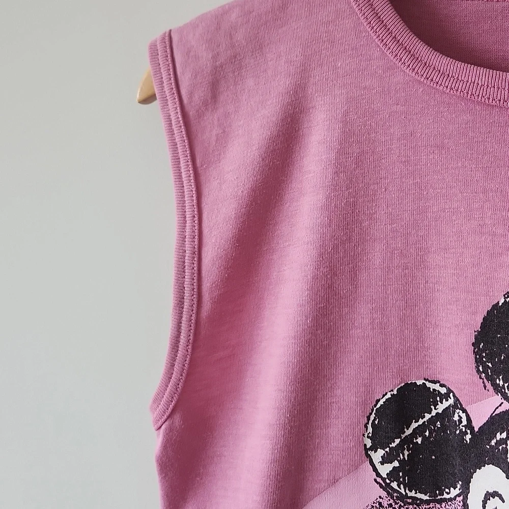 Vintage 1980’s Original Disney Mickey Mouse Pink Tank Top Shirt Women’s Medium - Picture 6 of 8